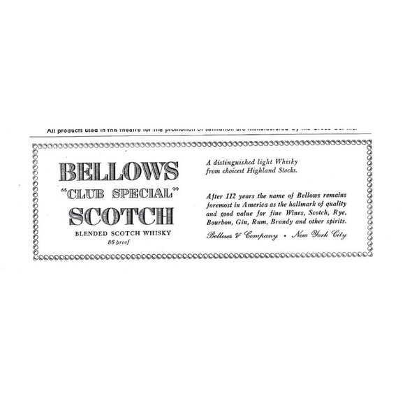 Bellows Club Special Scotch Whisky ADVERT NYC 1940s Vintage Print Ad - Picture 3 of 4